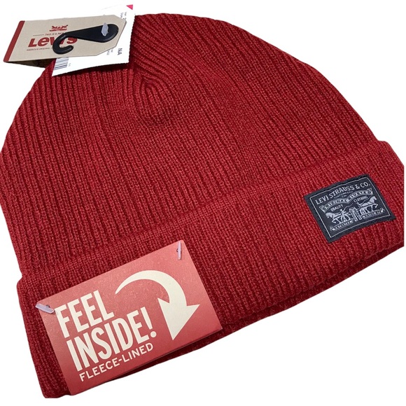 Levi's Other - Levi’s Red Ribbed Beanie